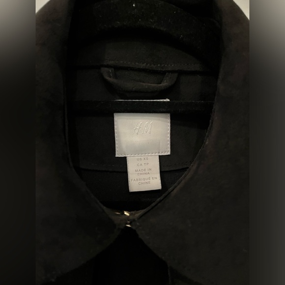 H&M BLACK MICROSUEDE JACKET- SIZE XS - Picture 2 of 6